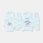 かわいいペンギン飛行機ブルー1歳の誕生日 フェイバーボックス (折り畳みなし)