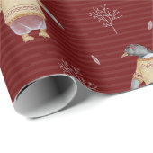 かわいいペンギン鳥の冬のセーターおもしろい動物アート ラッピングペーパー (ロールコーナー)