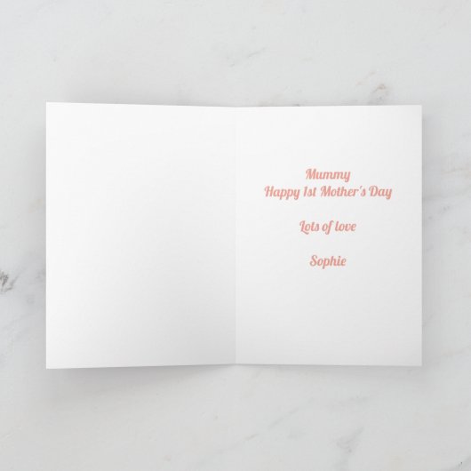 かわいいペンギン1st母の日 カード (内部)