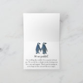 かわいいペンギン2羽 | ロマンチックな結婚式のお礼 サンキューカード (内部)