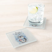 かわいいペンギン2 ガラスコースター (アングル)