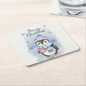 「かわいいペンギン2」 スクエアペーパーコースター (アングル)