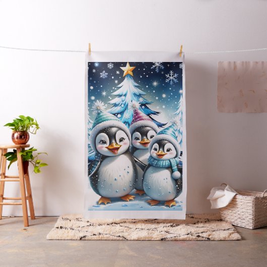 かわいいペンギン3羽 ファブリック (インサイチュ)