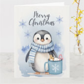 "かわいいペンギン3" カード (黄色い花)