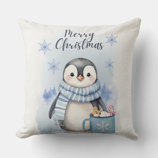 「かわいいペンギン3」 クッション (正面)