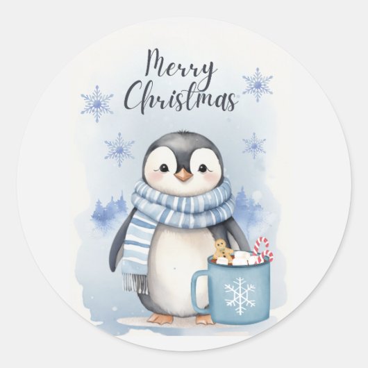 かわいいペンギン3 ラウンドシール (正面)