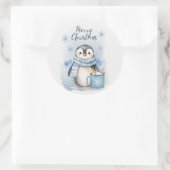 かわいいペンギン3 ラウンドシール (バッグ)