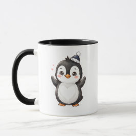 かわいいペンギン "お気に入りの飲み物とくつろぎタイム" マグカップ