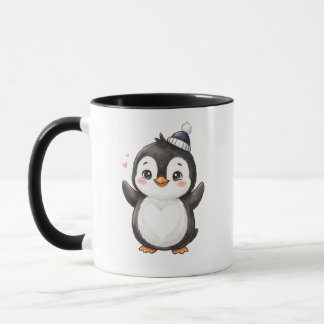 かわいいペンギン "お気に入りの飲み物とくつろぎタイム" マグカップ
