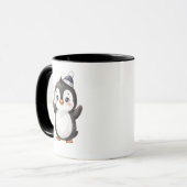 かわいいペンギン "お気に入りの飲み物とくつろぎタイム" マグカップ (正面左)
