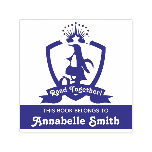 かわいいペンギン この本は〇〇のもの 本のしるし セルフインキングスタンプ (デザイン)