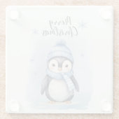 「かわいいペンギン」 ガラスコースター (裏面)