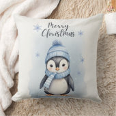 「かわいいペンギン」 クッション (ブランケット)