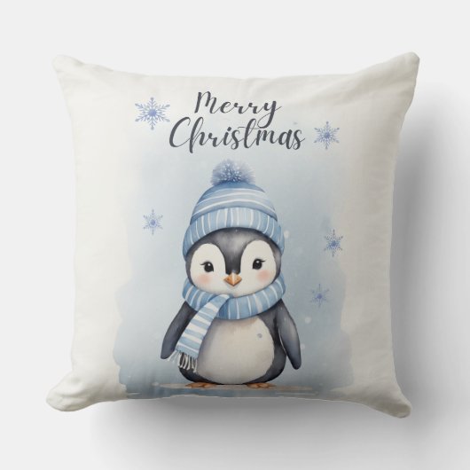 「かわいいペンギン」 クッション (正面)