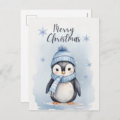 「かわいいペンギン」 シーズンポストカード (正面/裏面)