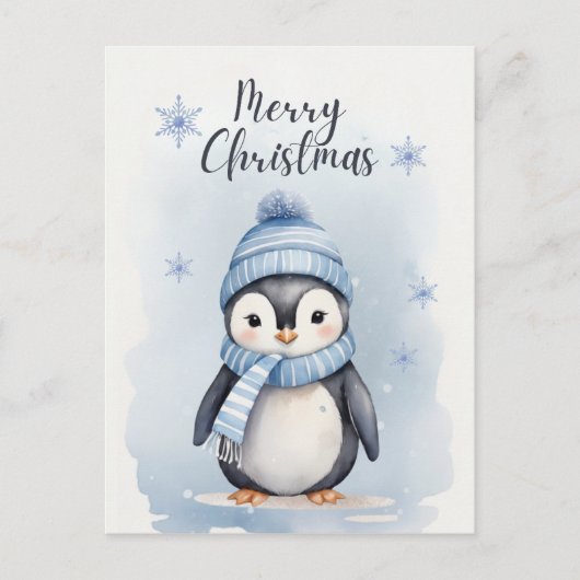 「かわいいペンギン」 シーズンポストカード (正面)