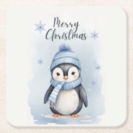 「かわいいペンギン」 スクエアペーパーコースター