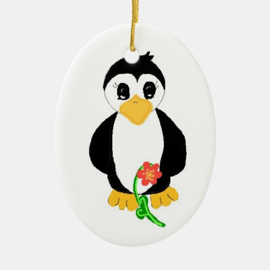 かわいいペンギン セラミックオーナメント (正面)