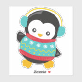 かわいいペンギン、セーター付きペンギン、イヤーマフ シール (シート)