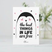 かわいいペンギン |ハッピーバレンタインデーホリデーカード 招待状 (スタンド正面)