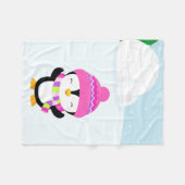 かわいいペンギン フリースブランケット (正面(横))