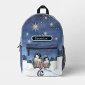 かわいいペンギン プリントバックパック (正面)