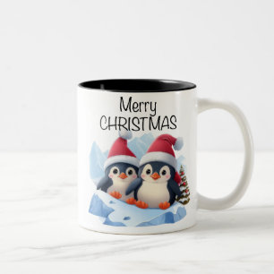 かわいいペンギン/メリークリスマス ツートーンマグカップ