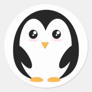 かわいいペンギン ラウンドシール
