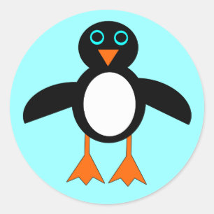 かわいいペンギン ラウンドシール