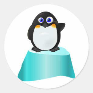 かわいいペンギン ラウンドシール