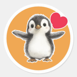 かわいいペンギン ラウンドシール