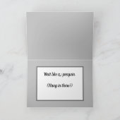 かわいいペンギン、勇気付けられる、または自分の言葉 カード (内部)