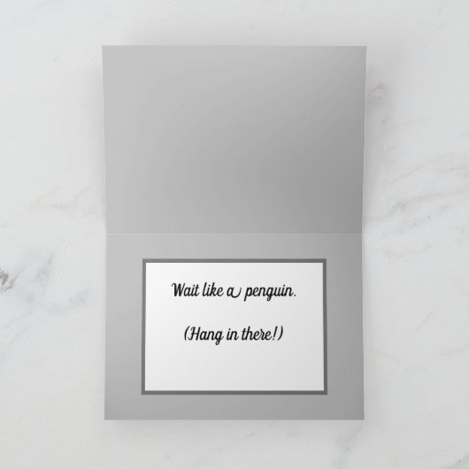 かわいいペンギン、勇気付けられる、または自分の言葉 カード (内部)
