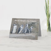 かわいいペンギン、勇気付けられる、または自分の言葉 カード (正面)