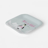 かわいいペンギン「女の子だ」赤ちゃんシャワー ペーパープレート (傾斜あり)