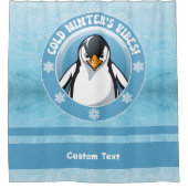 かわいいペンギン、寒い冬の雰囲気 シャワーカーテン (正面)