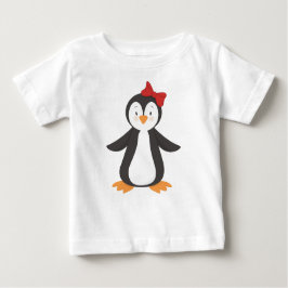 かわいいペンギン, 小さなペンギン, リボンのペンギン ベビーTシャツ