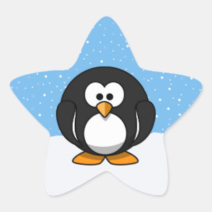 かわいいペンギン 星シール