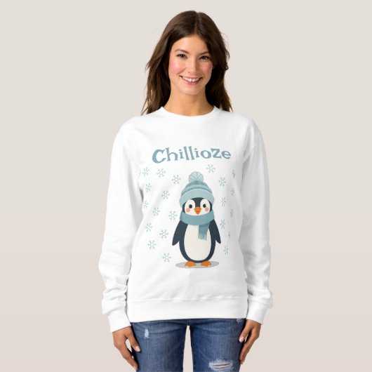 かわいいペンギンTシャツ – Chillioze Winter Tee スウェットシャツ (正面フル)