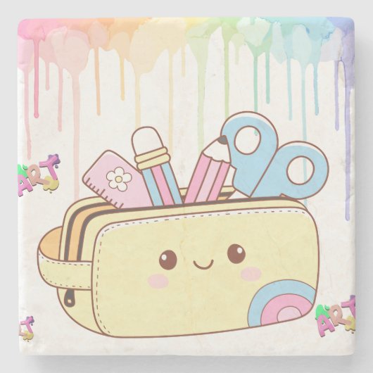 かわいいペンシルケース ストーンコースター (正面)