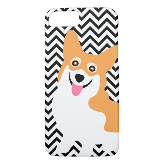 かわいいペンブロークのウェルシュコーギーの子犬シェブロン Case-Mate iPhoneケース (裏面)