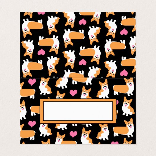 かわいいペンブロークウェルシュコルギステーブルプレイスセッティングバス 名刺 (外部フラット)