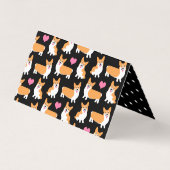 かわいいペンブロークウェルシュコルギステーブルプレイスセッティングバス 名刺 (裏面)