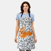 かわいいペンブロークウェルシュコーギー エプロン (着用した状態)