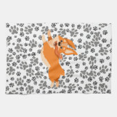 かわいいペンブロークウェルシュコーギー キッチンタオル (横)