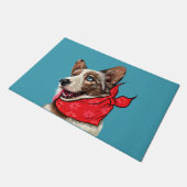 かわいいペンブロークウェルシュコーギー ドアマット (アングル)