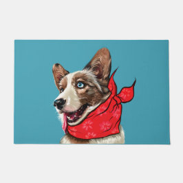 かわいいペンブロークウェルシュコーギー ドアマット