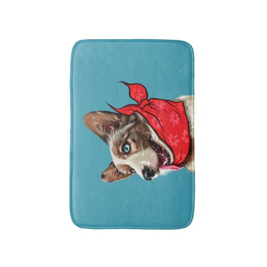 かわいいペンブロークウェルシュコーギー バスマット (正面縦)