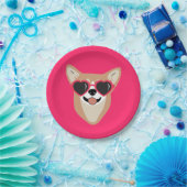 かわいいペンブロークピンクウェルシュコーギー ペーパープレート (パーティー)