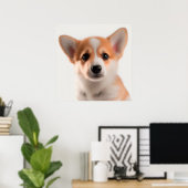 かわいいペンブローク・ウェルシュ・コーギー子犬の肖像（2） ポスター (ホームオフィス)